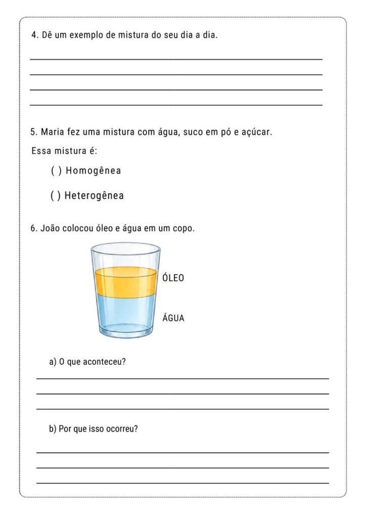 avaliacao de ciencias sobre misturas 4 ano com gabarito para imprimir página 2